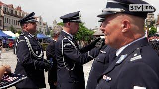 Policjanci z województwa świętowali w Opatowie. Komendant główny policji wręczył medale i awanse