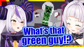 Laplus & Shion PANIC when CREEPERS suddenly appear on skyblock - Minecraft 【ENG Sub Hololive】