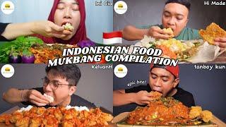 ASMR | INDONESIAN FOOD MUKBANG COMPILATION! | RICE & CURRY WITH CRISPY FRIED FOOD & VEGETABLES!