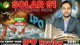 Solar91 Cleantech IPO | SOLAR91 CLEANTECH IPO REVIEW | SOLAR91 CLEANTECH IPO GMP #ipo