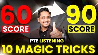 PTE Listening - 10 Magic Tricks to Score 60 to 90 | Skills PTE Academic