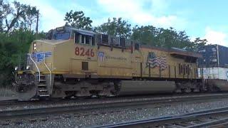 Horn Briefly Stuck on UP 8246 Leading CSX Q131 WB - Terre Haute, IN