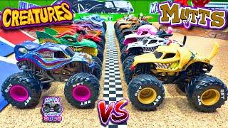 Toy Diecast Monster Truck Racing Tournament | Round #39 | Monster Jam CREATURES  MONSTER MUTTS