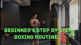 beginner's step by step boxing routine 