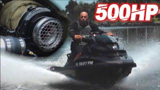 500HP TURBO Jetski on 35PSI BRUTAL ACCELERATION! (Built 3 Cylinder Sea-Doo RXP-X 260)