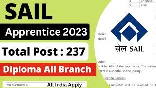 SAIL Recruitment 2023 | SAIL Apprenticeship 2023 | Diploma Apprenticeship | Electrical Department