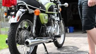 Vintage 1974 Honda CB200 motorcycle walkaround, startup