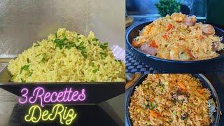 3 Recettes de RIZ super simple et très délicieux,le goût,le goût….facile et rapide à faire