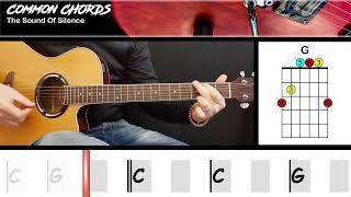 The Sound Of Silence (ver1) - Simon & Garfunkel | EASY GUITAR CHORDS | Common Chords