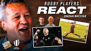 Zinzan Brooke reacts to his FAMOUS 50m Drop Goal!