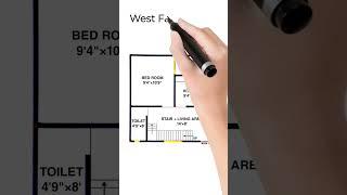 West Facing Plan || 20 x 20 House Plan || 1 BHK Ka Naksha || #shorts #trending #BuildMyHome