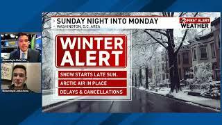 Massive winter storm will bring snow to DC Sunday night, several inches expected in many areas