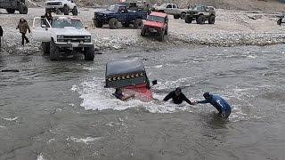 Crazy River Crossing! Red Jeep goes for a swim at Azusa Canyon OHV (6/14/2023)