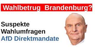 Landtagswahl Brandenburg Sonntagsfrage Wahlumfrage Wahlbetrug? Woidke Prognose AfD 37 Direktmandate