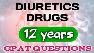 "MCQs on Diuretics Drugs in GPAT in last 12 years (2010-2022)" | imp MCQs for GPAt 2023