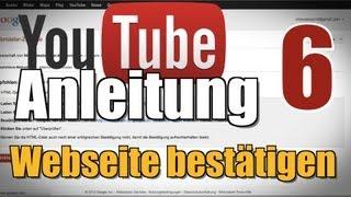 Webseite auf youtube bestätigen - aus youtube auf Homepage zu verlinken - Youtube Anleitung 6