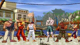 RYU, KEN & GOUKEM VS SUPREME SAGAT , AKUMA & VEGA