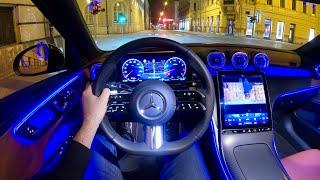 My MERCEDES C-CLASS 2023 - NIGHT POV test drive & FULL REVIEW (C 300 4MATIC AMG Line)