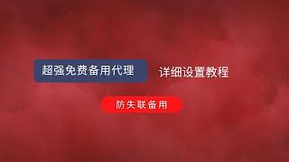 【免费代理】推荐一个备用免费代理，防失联，免费vpn，免费代理，详细设置教程，不需要注册，安装即可使用