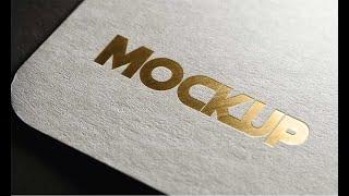 [PSD Mockup] Closeup Embossed Gold Logo | Adobe Photoshop