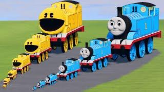 Big & Small Thomas the Train vs Pac-Man the Tank Engine vs Train Thomas & Pit| BeamNG.Drive