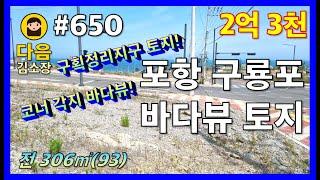 #650 포항 남구 구룡포읍 구룡포리 바다뷰 토지 #다음공인중개사 #010-2622-8488 #바다뷰 #삼정지구