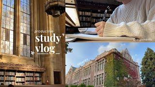 study vlog // studying for midterm, lots of essays, libraries ‍