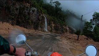 Slow Rides Vietnam Da Lat to Nha Trang Honda CD50 Bad Weather, Landslides, Waterfalls, Low Cloud