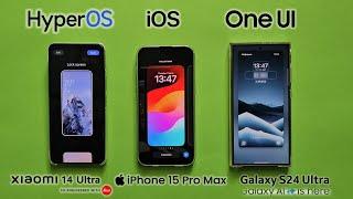 Xiaomi 14 Ultra vs iPhone 15 Pro Max vs S24 Ultra Customization & Animations!