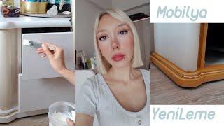 DIY Evde mobilya boyama | Sessiz vlog | temizlik düzen | dolap boyama ( asmr )