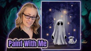 Ghost Friends Acrylic Halloween Painting Tutorial