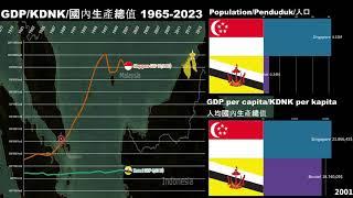 Singapore vs Brunei Darussalam GDP/GDP per capita/Economic Comparison 1965-2023