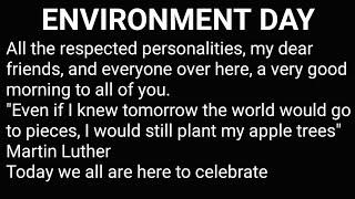 Speech on Environment Day | World Environment Day June 5th 2022 | Environment Day speech in English