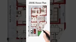 2BHK House Plan | #floorplan #shorts #homedesign