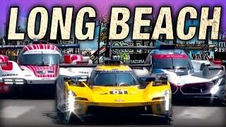 CHAOTIC Racing between Cadillac, Porsche and BMW on the streets of Long Beach (IMSA 2024)