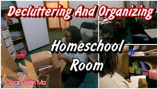 Decluttering And Organizing Homeschool Room | #cleanwithme  | Collab@KorinaVerali