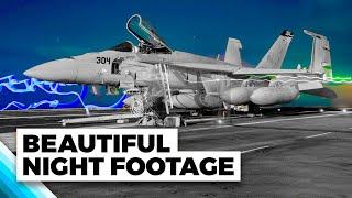 The MOST STUNNING NIGHT Views of US Navy Aircraft Carriers