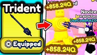 I Bought STRONGEST TRIDENT and BEAT Roblox Spear Throwing Simulator..