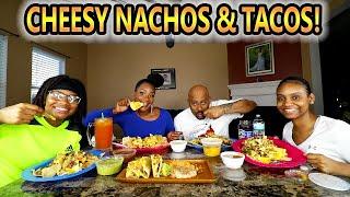 CHEESY FULLY LOADED NACHOS MUKBANG! FAMILY STYLE! OPENING BARS, & CLUBS ON FRIDAY?!