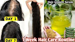 How to make hair long and thick in just 7 days | 7 Days Hair Growth Challenge | Hair Growth Serum