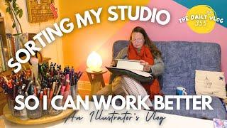 ORGANISING MY STUDIO SO I CAN WORK BETTER - An Illustrator’s Daily(ish) Vlog 355