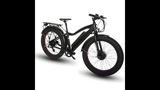 EUNORAU 48V250W+350W 26'' Tire FAT-AWD All Wheel Drive Commuter Electric Fat Tire Bike