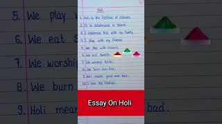 Essay on Holi/10 Lines On Holi #holi#youtubeshorts#shortvideo#shorts#viral#short#ashortaday#ytshort