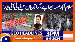 PTI Jalsa 8 September - PTI Jalsa Latest Updates | Geo News 3 PM Headlines | 8 Sep 2024