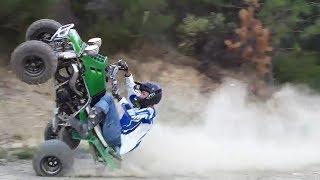 ATV Dirt Bike Crashes Compilation - Wrecks Fails Trail Blogger Banshee Raptor YFZ450 Warrior Blaster