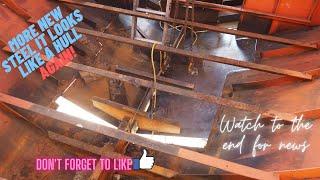 EP51. BOAT REFIT, Rebuilding a liveaboard steel trawler. Forward cabin hull material con't