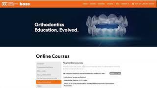 Elearning set up for your BOSS Orthodontic Diploma course and authentication- quick start tutorial