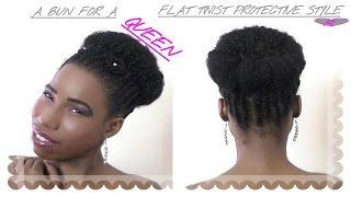 A BUN FOR A QUEEN FLAT TWIST PROTECTIVE STYLE / MEDIUM NATURAL HAIR /