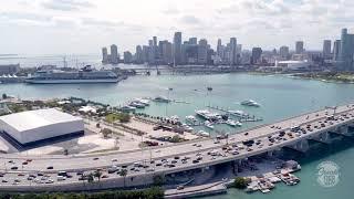 Showing off Miami Skyline with Drone