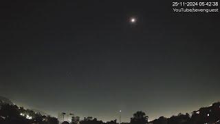 Timelapse Mexico City CDMX - Cohete Falcon 9 B 25-NOV-24 05:42 hrs. vel. 4x y real ORIENTE